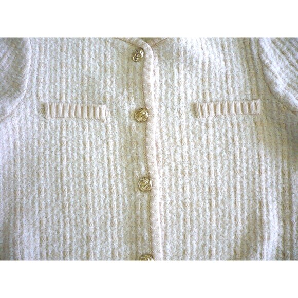 NWT Tahari Textured XS Sweater Button Up Office Jacket Academia Preppy Old Money - Picture 2 of 13